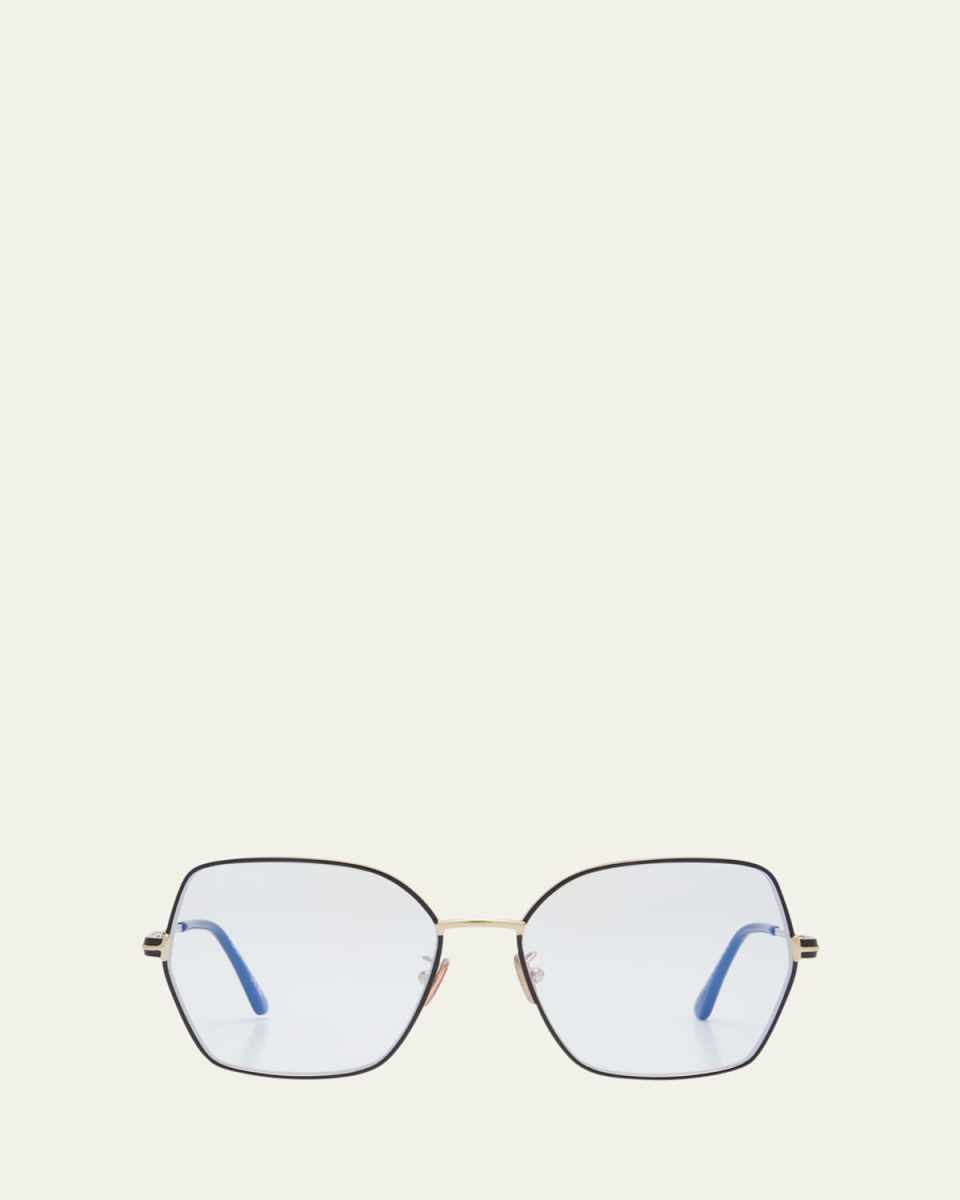 Blue Blocking Two-Tone Metal Butterfly Glasses